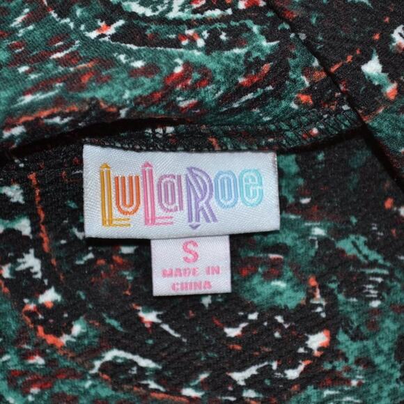 LuLaRoe Pencil Skirt Cassie Size S Aqua Blue Paisley Pattern - Picture 2 of 3